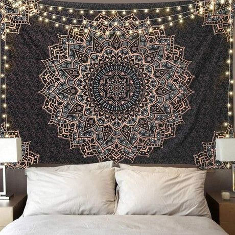 Black 150*200cm Mandala Tapestry – Wall Hanging Decor for Living Room, Bedroom, or Guest Room