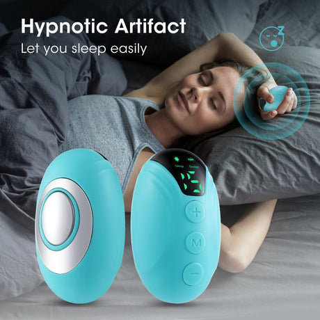 Green Portable EMS Pulse Sleep Aid Device - 15 Adjustable Levels, Dual Mode Handheld Relaxation Tool for Stress Relief and Better Sleep Quality