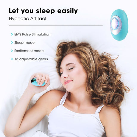 Black Portable EMS Pulse Sleep Aid Device - 15 Adjustable Levels, Dual Mode Handheld Relaxation Tool for Stress Relief and Better Sleep Quality