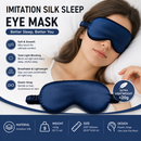Blue Imitation Silk Sleep Eye Mask - Soft Breathable Light Blocking Design with Elastic Strap for Travel, Nap, and Night Sleep Comfort