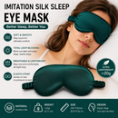 Green Imitation Silk Sleep Eye Mask - Soft Breathable Light Blocking Design with Elastic Strap for Travel, Nap, and Night Sleep Comfort