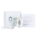 Winter Sleep Aid Bundle - White Handheld EMS Pulse Device with 15 Levels and Champagne gold Imitation Silk Eye Mask for Relaxation, Travel, and Night Rest