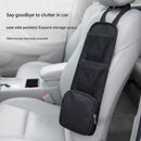 Black Universal Car Seat Side Storage Organizer - Oxford Cloth Mesh Hanging Bag with Zipper Pocket for Phone and Essentials, Slim Fit Auto Interior Tidy