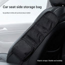 Black Universal Car Seat Side Storage Organizer - Oxford Cloth Mesh Hanging Bag with Zipper Pocket for Phone and Essentials, Slim Fit Auto Interior Tidy