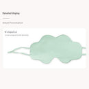 Green Mulberry Silk Sleep Eye Mask - Cloud Shaped Blackout Blindfold with Adjustable Strap, Lightweight Travel and Nap Essential for Sensitive Skin