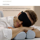 Black 3D Contoured Sleep Eye Mask - 360 Degree Blackout Blindfold with Adjustable Strap and Nose Wing Design for Side Sleepers, Travel and Nap