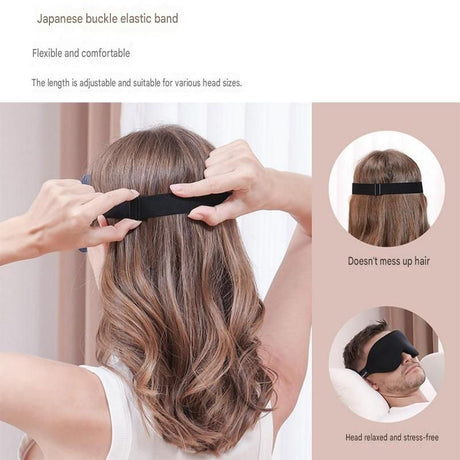 Grey 3D Contoured Sleep Eye Mask - 360 Degree Blackout Blindfold with Adjustable Strap and Nose Wing Design for Side Sleepers, Travel and Nap