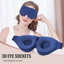 Pink 3D Contoured Sleep Eye Mask - 360 Degree Blackout Blindfold with Adjustable Strap and Nose Wing Design for Side Sleepers, Travel and Nap