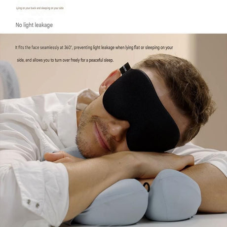 Pink 3D Contoured Sleep Eye Mask - 360 Degree Blackout Blindfold with Adjustable Strap and Nose Wing Design for Side Sleepers, Travel and Nap