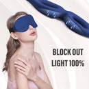 Blue 3D Contoured Sleep Eye Mask - 360 Degree Blackout Blindfold with Adjustable Strap and Nose Wing Design for Side Sleepers, Travel and Nap