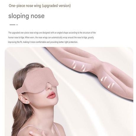 Purple 3D Contoured Sleep Eye Mask - 360 Degree Blackout Blindfold with Adjustable Strap and Nose Wing Design for Side Sleepers, Travel and Nap