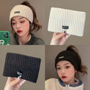 Beige Women's Knitted Headkerchief- Soft Yarn Wide Ear Warmer Head Wrap, Stretchy Non-Slip Forehead Protector for Sports, Yoga, Postpartum Care and Winter Outdoor Activities