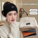 Women's Lightweight Outdoor Windproof and warm set - Black S Size Waterproof Windproof  Sun Protection Hooded Raincoat and Black Knitted Warm Headband Set for Hiking Travel Daily Wear