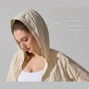 Women's Lightweight Outdoor Windproof and warm set - Black M Size Waterproof Windproof  Sun Protection Hooded Raincoat and Black Knitted Warm Headband Set for Hiking Travel Daily Wear