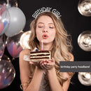 Silvery Birthday queen Rhinestone decorative headband - Alloy Letter Hair Accessory with Sparkling Crystals for Women and Girls, Party Photo Prop and Celebration Gift