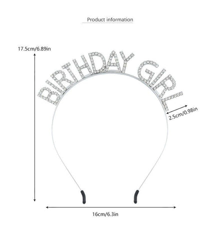 Golden Birthday Girl Rhinestone decorative headband - Alloy Letter Hair Accessory with Sparkling Crystals for Women and Girls, Party Photo Prop and Celebration Gift