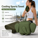 Green Portable Quick Dry Towel with  Elephant Storage Box  - Microfiber Cooling Sports Sweat Towel with Silicone Case  for Gym Swimming Travel