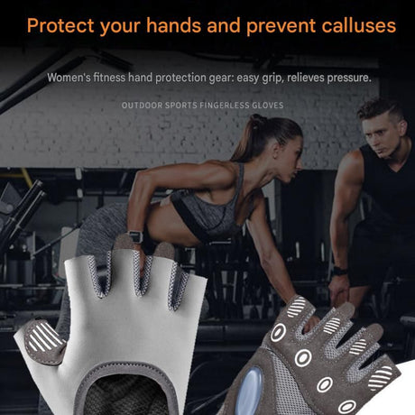 Pink S size Women's Half-Finger Fitness Gloves - Liquid Silicone Shock Absorption, Ice Silk Breathable Fabric, Non-Slip Grip for Gym Yoga Cycling Weight Training