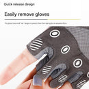 Black L size Women's Half-Finger Fitness Gloves - Liquid Silicone Shock Absorption, Ice Silk Breathable Fabric, Non-Slip Grip for Gym Yoga Cycling Weight Training