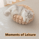 Coffee color 40cm with Heart-patterned jacquard Plush Round Pet Bed - Soft Donut Cat Bed, Warm Winter Dog Cushion for Anxiety Relief and Cozy Sleep, Durable Non-Slip Nest for Small to Medium Pets