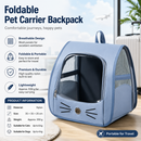 Blue Breathable Pet Carrier Backpack - Nylon Cat Travel Bag with Large Clear Window, 3-in-1 Carry Design for Cats Under 6kg and Small Dogs