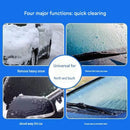 Red Multi-Function Car Windshield Ice Scraper - 4-in-1 Plastic Snow Removal Tool with Funnel Design, Lightweight Portable De-Icer for Winter Driving Safety