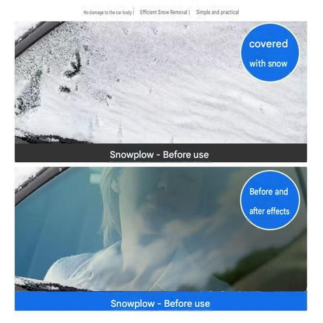 Red Multi-Function Car Windshield Ice Scraper - 4-in-1 Plastic Snow Removal Tool with Funnel Design, Lightweight Portable De-Icer for Winter Driving Safety