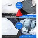 Blue Multi-Function Car Windshield Ice Scraper - 4-in-1 Plastic Snow Removal Tool with Funnel Design, Lightweight Portable De-Icer for Winter Driving Safety