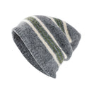 Striped Wool-Blend Beanie & Plaid Fringed Scarf Set — Soft Knit Hat (36 x 26 cm) and Oversized Shawl (200 x 65 cm); A Must-Have for Christmas and Cold Weather