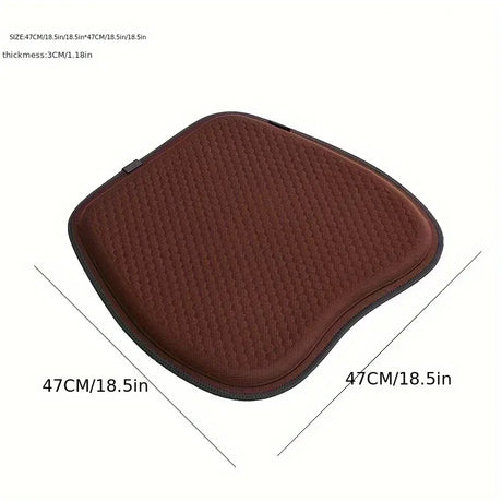 Gray Universal Honeycomb Gel Seat Cushion - Breathable Cooling Pad for Car & Office - Ergonomic Pressure Relief & Non-Slip Design for Long Sitting