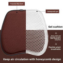 Black Universal Honeycomb Gel Seat Cushion - Breathable Cooling Pad for Car & Office - Ergonomic Pressure Relief & Non-Slip Design for Long Sitting