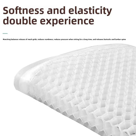 Black Universal Honeycomb Gel Seat Cushion - Breathable Cooling Pad for Car & Office - Ergonomic Pressure Relief & Non-Slip Design for Long Sitting