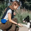 Cyan Silicone Dog Training Treat Pouch with Adjustable Waist Belt Hands-Free Pet Reward Bag for Outdoor Walks