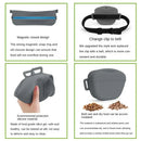 Cyan Silicone Dog Training Treat Pouch with Adjustable Waist Belt Hands-Free Pet Reward Bag for Outdoor Walks