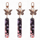 3 Pack Black 5ml Portable Perfume Atomizer Keychain Butterfly Charm Floral Refillable Travel Spray Bottle Set - Same Design
