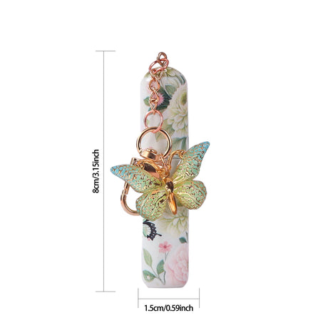 3 Pack Black 5ml Portable Perfume Atomizer Keychain Butterfly Charm Floral Refillable Travel Spray Bottle Set - Same Design