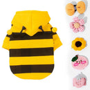 Size S Bee Fleece Hoodie Jumper for Small Dogs & Cats with 5 Hair Clips - Winter Warm Pet Apparel Australia