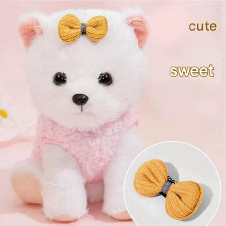 Size S Bee Fleece Hoodie Jumper for Small Dogs & Cats with 5 Hair Clips - Winter Warm Pet Apparel Australia