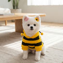 Size M Bee Fleece Hoodie Jumper for Small Dogs & Cats with 5 Hair Clips - Winter Warm Pet Apparel Australia