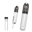White Mini Wireless Handheld Vacuum Cleaner——Wireless Mini Dust Cleaner with Strong Suction, USB Type C Charging and Multi Purpose Cleaning Attachments