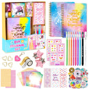 DIY Journal Set for Girls Scrapbook Kit Creative Diary Craft Gift Set with Stickers Pens Washi Tape Birthday Gift