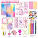 DIY Journal Set for Girls Scrapbook Kit Creative Diary Craft Gift Set with Stickers Pens Washi Tape Birthday Gift