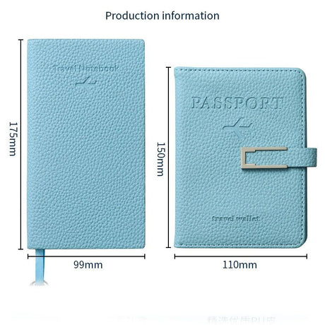 Pink Travel Passport Holder and Notebook Gift Set with Luggage Tag & Metal Pen Business Travel Gift Box
