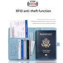 Black Travel Passport Holder and Notebook Gift Set with Luggage Tag & Metal Pen Business Travel Gift Box