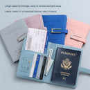 Sky Blue Travel Passport Holder and Notebook Gift Set with Luggage Tag & Metal Pen Business Travel Gift Box