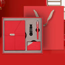 Red Executive A5 Notebook Gift Set with Metal Pen, Business Card Holder and Keychain for Corporate Gifts, Client Appreciation and Office Professionals