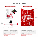 Christmas Flannel Throw Blanket and Snowman Curtain Tieback Set, 150x200cm Thick Fleece Sofa Blanket with 2 Plush Snowman Velcro Curtain Holders for Holiday Home Decor