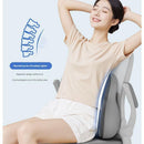 Two-tone Beige-Gray Ergonomic Memory Foam Lumbar Support Cushion for Office Chair, Adjustable Lower Back Pillow with Dual Side Support, Orthopedic Back Rest for Desk Chair, Car Seat and Home Office