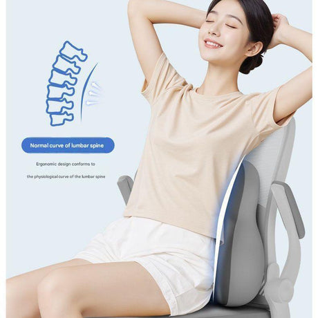Two-tone Gray Ergonomic Memory Foam Lumbar Support Cushion for Office Chair, Adjustable Lower Back Pillow with Dual Side Support, Orthopedic Back Rest for Desk Chair, Car Seat and Home Office