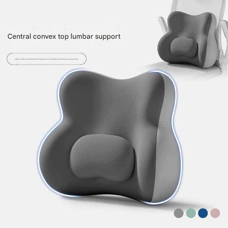 Gray-Green Ergonomic Memory Foam Lumbar Support Cushion for Office Chair, Adjustable Lower Back Pillow with Dual Side Support, Orthopedic Back Rest for Desk Chair, Car Seat and Home Office